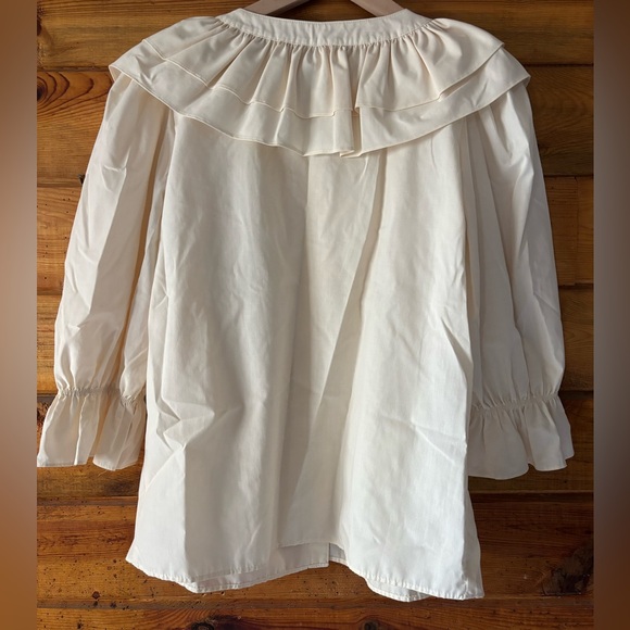 Victorian Prairie Cream Ruffle Blouse - Picture 2 of 4